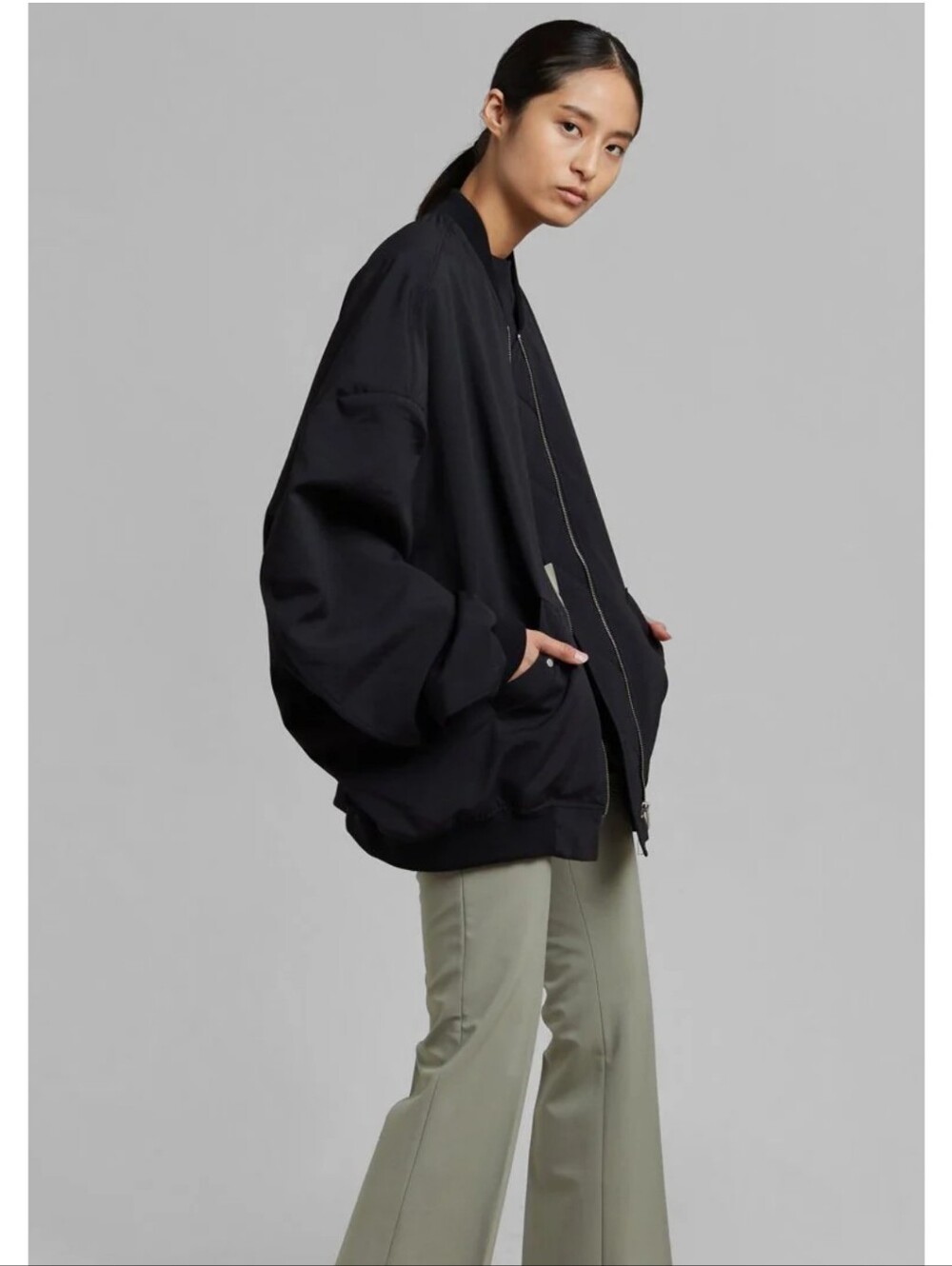 The Frankie Shop Black Lumi Bomber Jacket One Size
